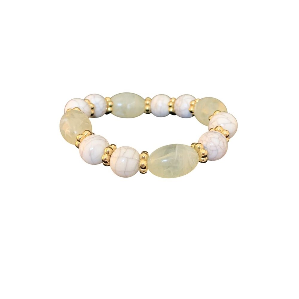 New Avon Natures Path Cream Stretch Bracelet (1633) - Picture 2 of 5